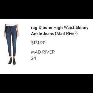 Rag & Bone high waist skinny ankle jeans